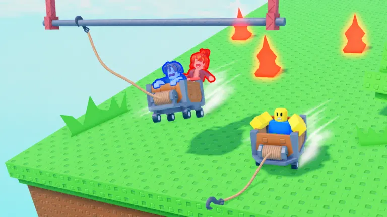 [1 & 2 PLAYER] Grapple Cart Obby on Roblox