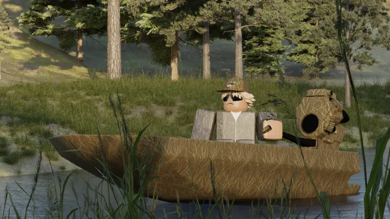 River Rat boating on Roblox