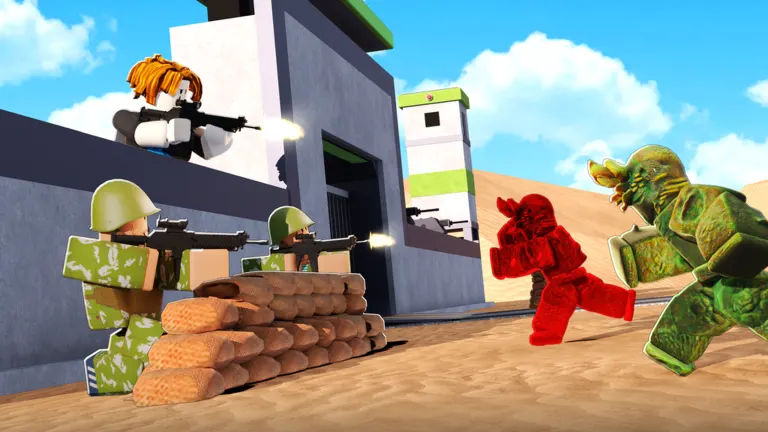Defend your base from zombies on Roblox